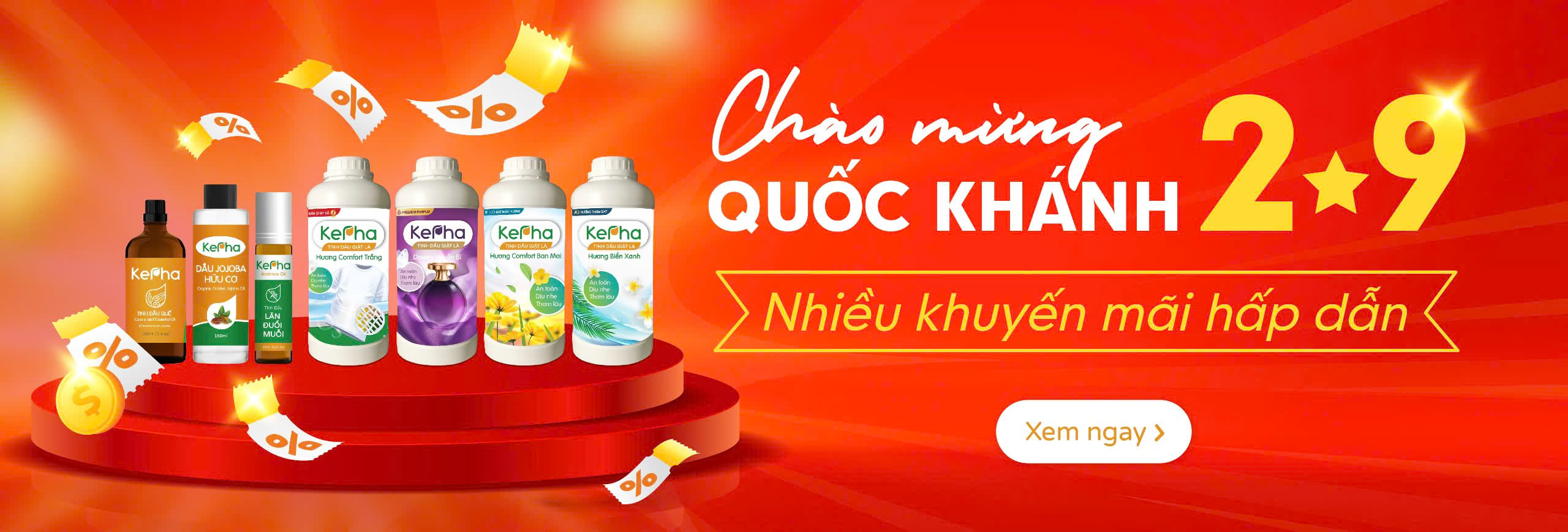 Chào mừng Quốc Khánh 2/9. Nhiều khuyến mãi hấp dẫn.