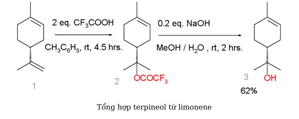Quá trình tổng hợp terpineol